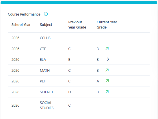 Course Performance Widget